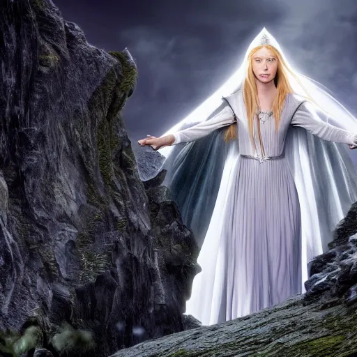 Image similar to galadriel from lord of the rings, movie still, 4 k