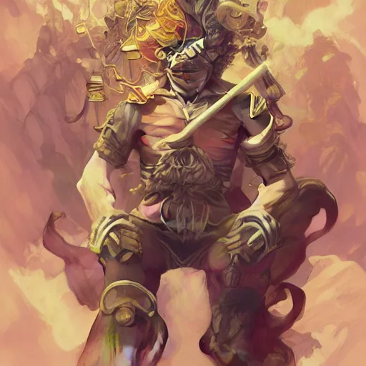 Prompt: Sun Wukong, monkey king, divine, golden ,symmetrical, D&D character art, portrait, digital painting, Peter Mohrbacher, Alphonse Mucha, Brian Froud, Yoshitaka Amano, Kim Keever, Victo Ngai, James Jean