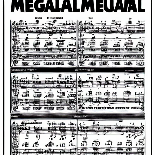 Prompt: sheet music for megalovania composed by metallica