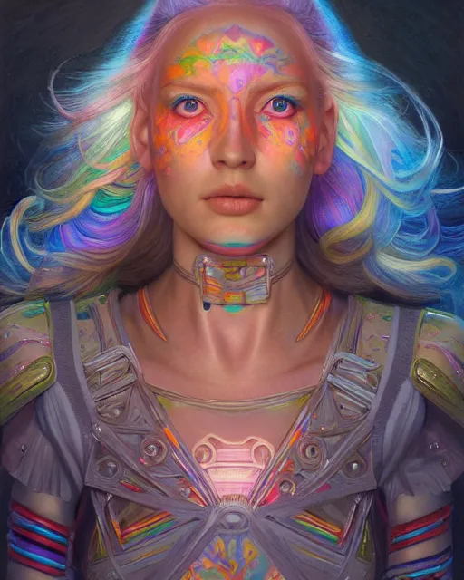 Image similar to human rainbow brite portrait | highly detailed | very intricate | symmetrical | whimsical and magical | soft cinematic lighting | award - winning | closeup portrait | doll | painted by donato giancola and mandy jurgens and charlie bowater | pastel color palette | featured on artstation