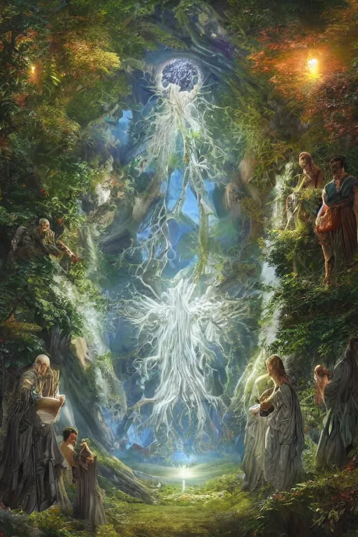 Image similar to tree of life, four seasons, volymetric light, highly detailed matte painting by noriyoshi ohrai, charlie bowater and mark brooks