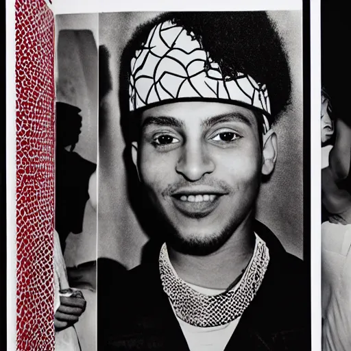 Image similar to A Moroccan McDonalds raver, portrait, by Jamel Shabazz, David Bailey, Derek Ridgers