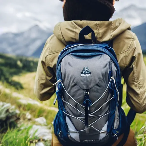 Prompt: hiking backpack close up