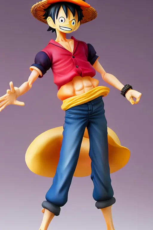 Image similar to figurine of luffy wearing an elegant summer blouse, personification, official store photo, commercial photo, featured on amiami, lovecraftian, 8 k, 8 5 mm, beautiful composition