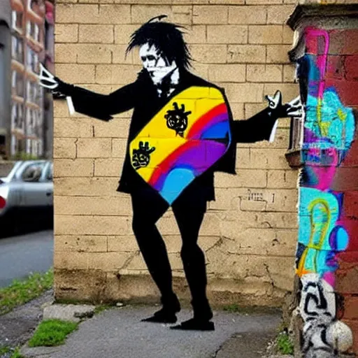 Image similar to transylvanian folk art, in the style of graffiti, made by banksy