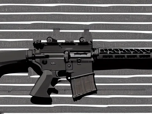 Image similar to technical sketch of an AR-15