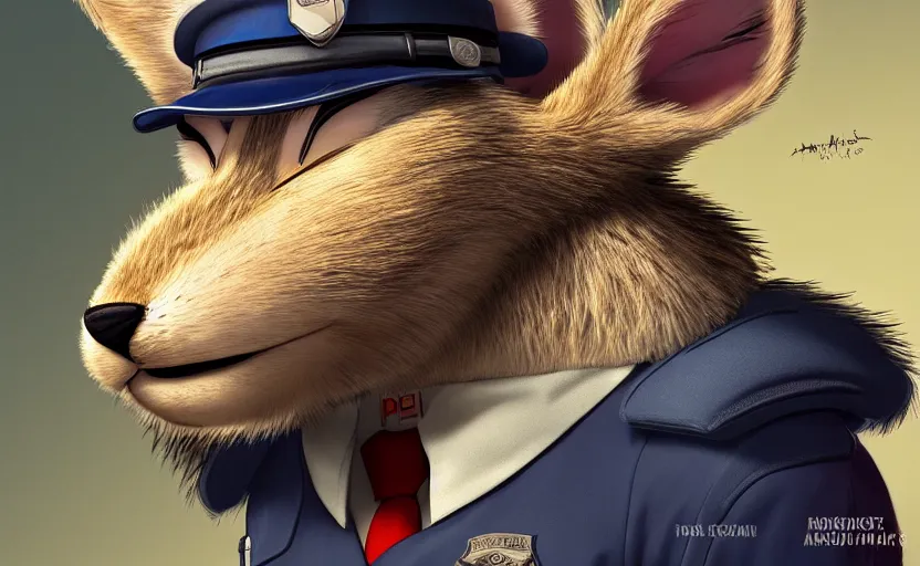 Prompt: a dressed in the police uniform anthropomorphic furry sleeping on duty in the police car, artstation hq, stylized, symmetry, modeled lighting, expressive, studio photo refined, highly detailed, hyper realistic, furry, sense of awe, zootopia style