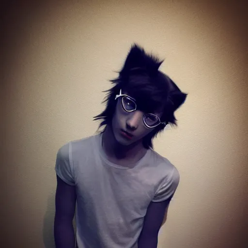 Image similar to A pretty catboy in his twenties