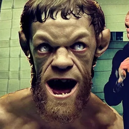 Image similar to gollum smeagol wrestling with conor mcgregor, ultra detailed, ultra realistic