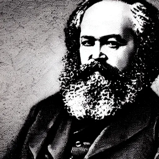 Prompt: Karl Marx dreaming about capitalism