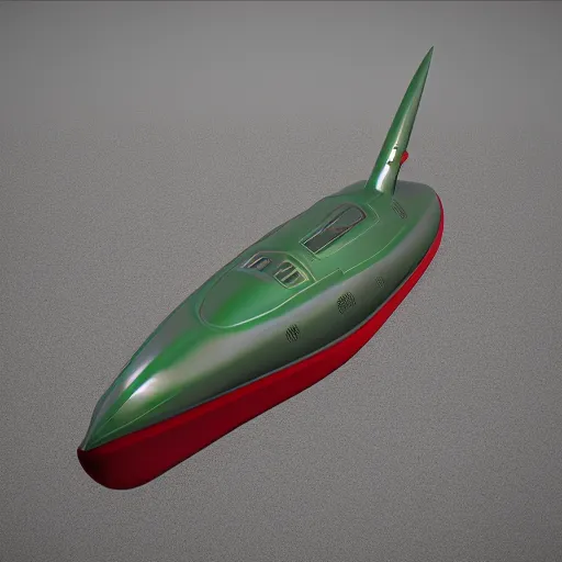 Image similar to Thunderbird-2, heavy rounded vessel, from the TV show Thunderbirds, octane render