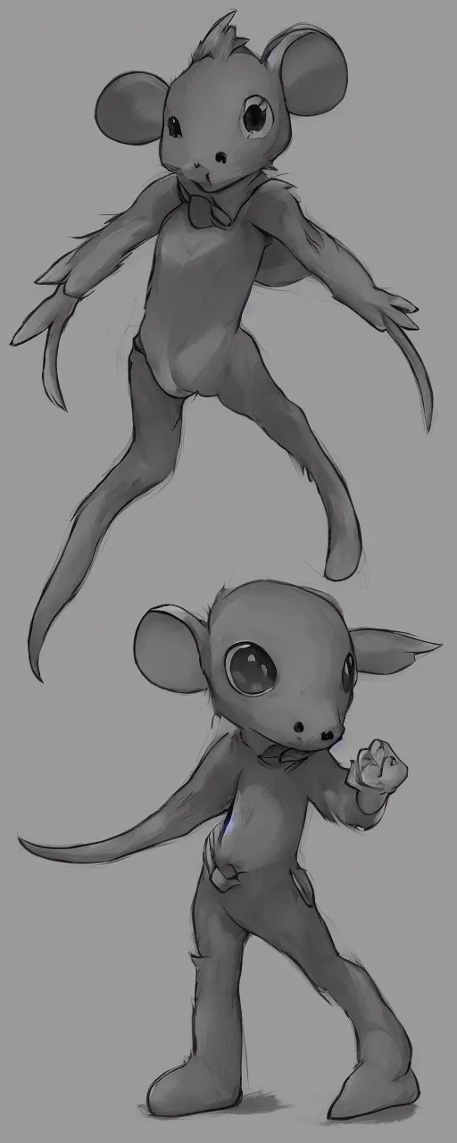 Image similar to concept art full body of mouse character, trending on pixiv, deviantart