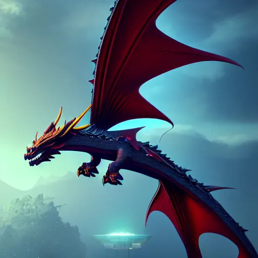 Prompt: star dragon flying, ultra detailed, trending on artstation, concept art, octane render, unreal engine,