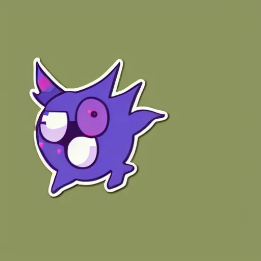 Prompt: a sticker illustration of a cute little monster, vectorized