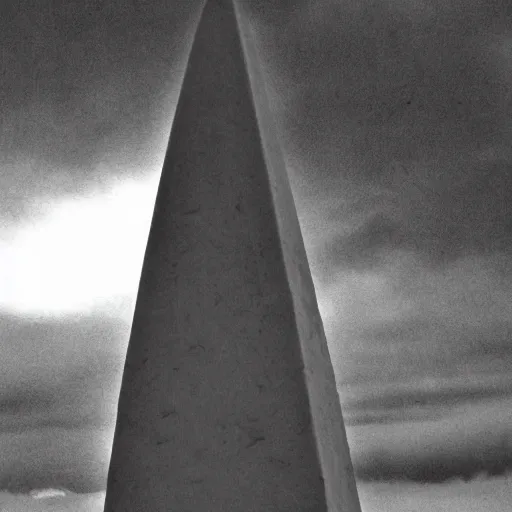 Image similar to a obelisk in antarctica. overcast sky, grainy.