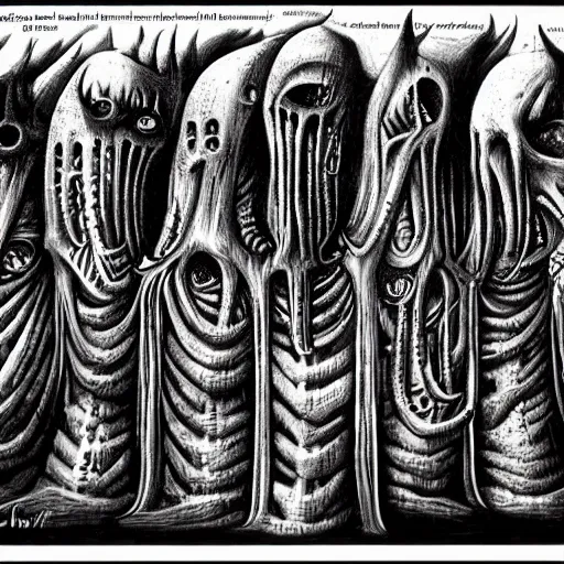 Image similar to lovecraftian horror by hr giger