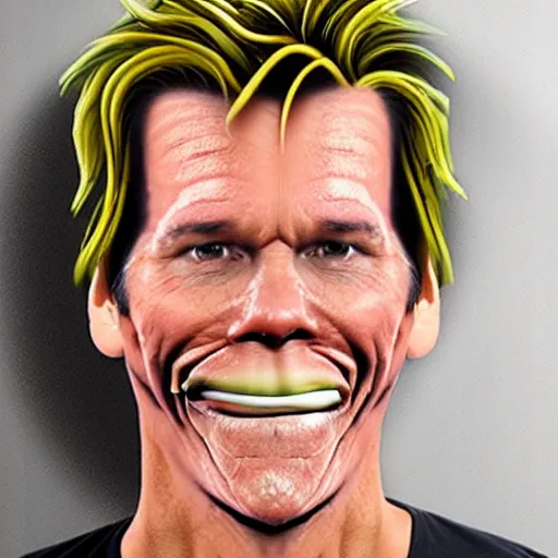 Image similar to kevin bacon face wrapped inside a cheeseburger