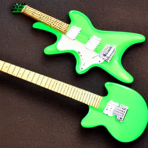 Prompt: an electric guitar entirely made out of slime