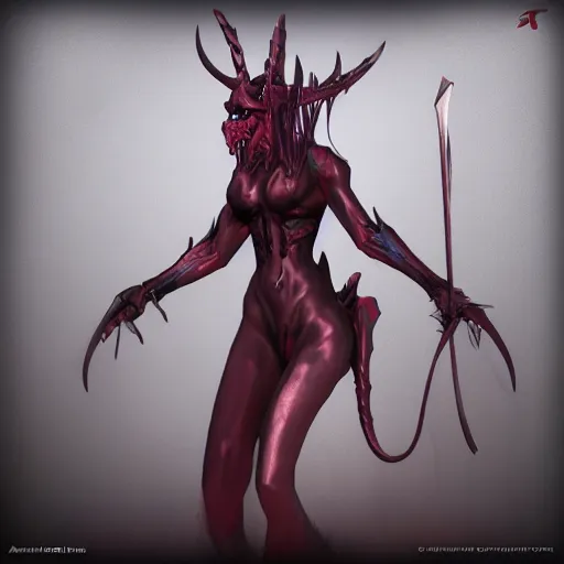 Prompt: demon queen , concept art, trending on artstation 3D.