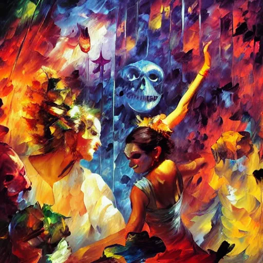 Image similar to rave dance party by paul lehr, arthur adams, charlie bowater, leonid afremov, chiho ashima, karol bak, david bates, tom chambers