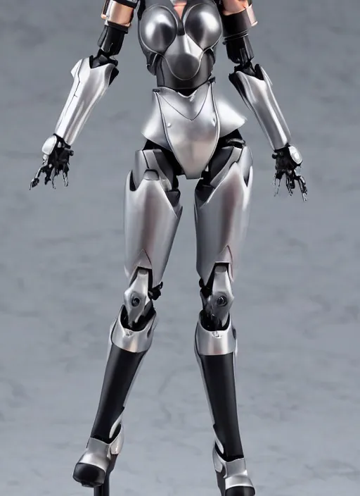 Image similar to Girl in mecha cyber Armor, portrait of the action figure of a girl, with bare legs，in the style of Kotobukiya ，anime figure