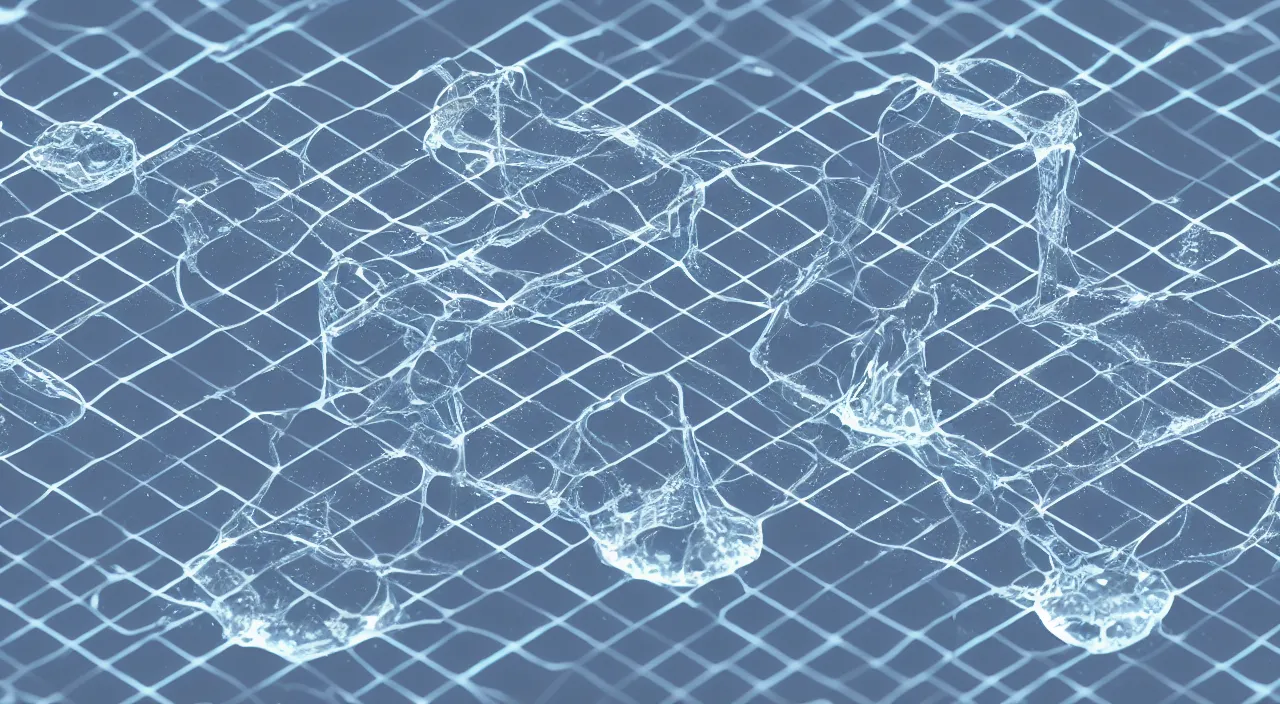 Prompt: a blockchain made from water, 3 d render, diagram,