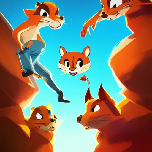 Image similar to face icon stylized minimalist chip'n dale : rescue rangers, loftis, cory behance hd by jesper ejsing, by rhads, makoto shinkai and lois van baarle, ilya kuvshinov, rossdraws global illumination