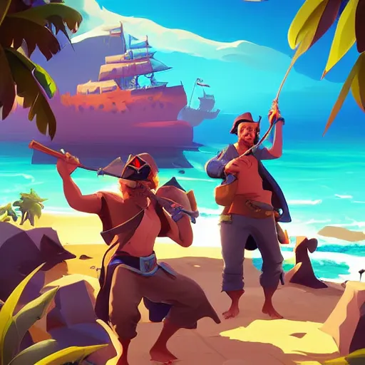 Image similar to painting treasure on sea of thieves game smooth median photoshop filter cutout vector, behance hd by jesper ejsing, by rhads, makoto shinkai and lois van baarle, ilya kuvshinov, rossdraws global illumination