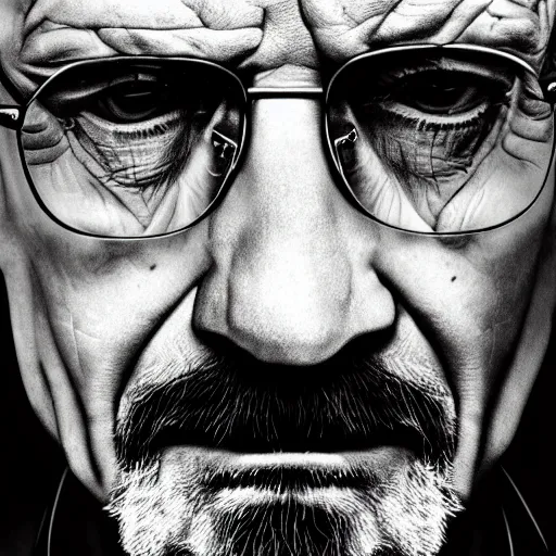 Prompt: portrait of Walter White in the style of Lee Jeffries, award-winning, detailed, 82 mm sigma art, close up