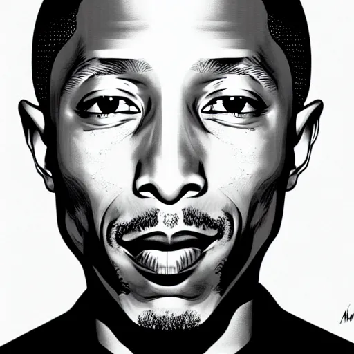 Image similar to pharrell williams by martin ansin