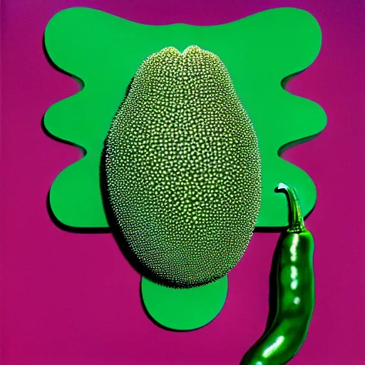 Prompt: spicey jalapeno by shusei nagaoka, kaws, david rudnick, airbrush on canvas, pastell colours, cell shaded, 8 k