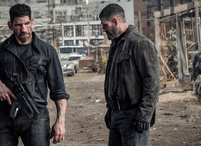 Prompt: john bernthal, movie still, from the new punisher movie, 8 k, realistic