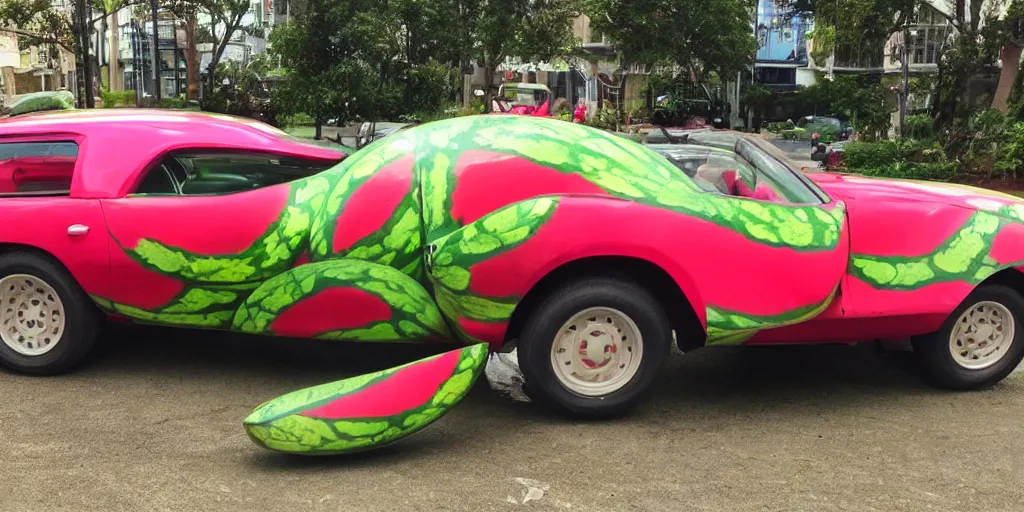 Image similar to watermelon car