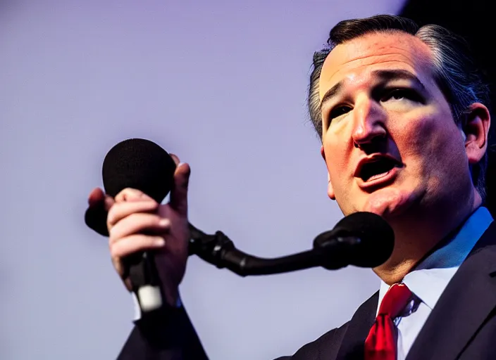 Image similar to publicity photo still of ted cruz as the zodiac killer, 8 k, live concert lighting, mid shot