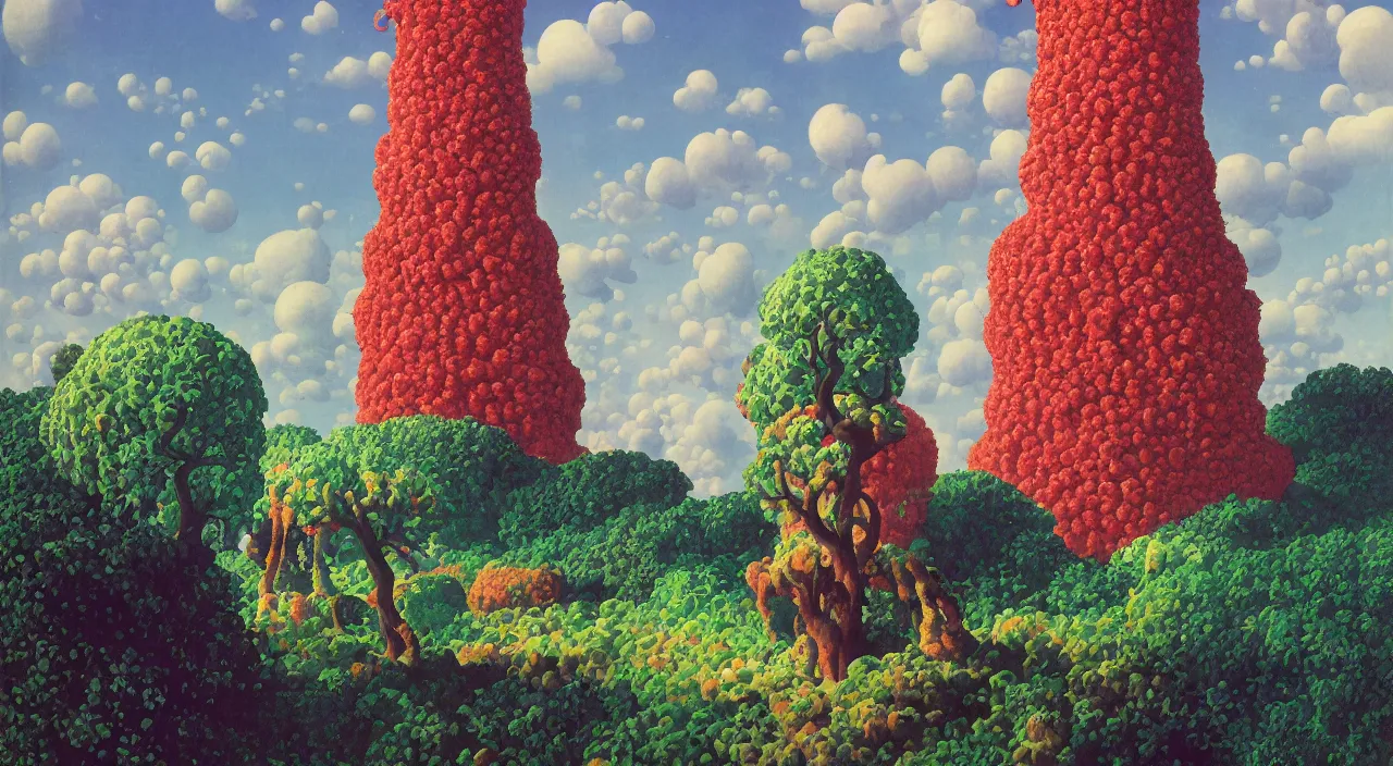 Prompt: single flooded coral tentacle tree tower, very coherent and colorful high contrast!! masterpiece by rene magritte simon stalenhag carl spitzweg syd mead norman rockwell edward hopper james gilleard, overdetailed, sharp focus, dark shadows, sunny day, hard lighting