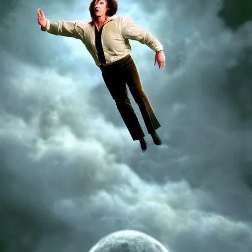 Prompt: concept art of tim curry floating in space, ultra high detail, photorealistic, 8 k