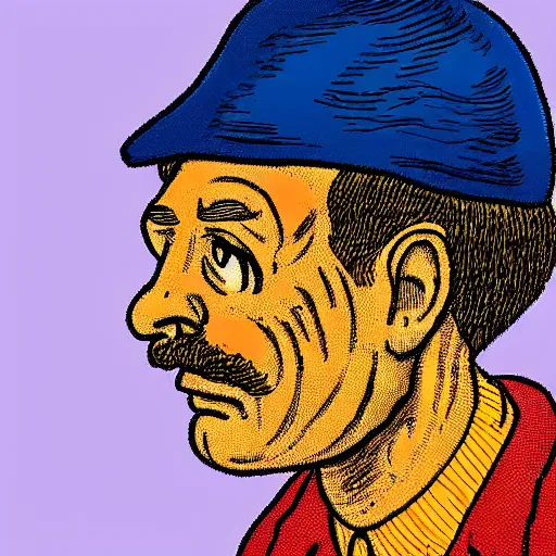 Prompt: a man by robert crumb