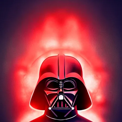 Prompt: darth vader's head coming out of a red mist, epic, trending on artstation, profile pic, centered, accurate anatomy, highly detailed, digital art,