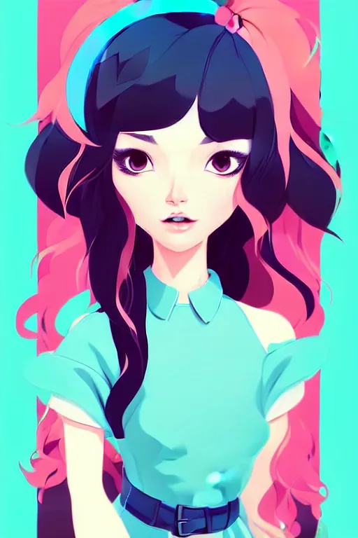 Image similar to fullbody portrait of a cute fantasy fashionable cartoon girl, clean cel shaded vector art. shutterstock. behance hd by lois van baarle, artgerm, helen huang, by makoto shinkai and ilya kuvshinov, rossdraws, illustration,