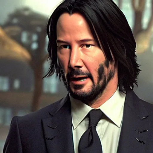 Prompt: Keanu Reeves in wolverine’s suit 4K quality