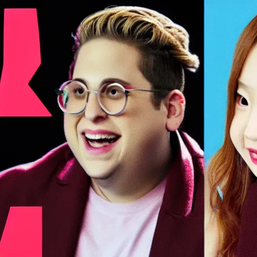 Image similar to Jonah Hill as a Kpop Idol, Twice red Velvet