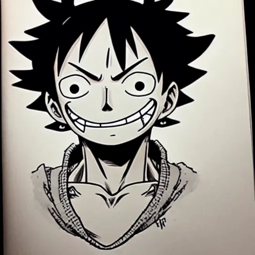 Image similar to luffy by kim jung gi