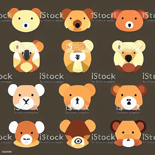 Prompt: vector art lowpoly style cubist cute teddy bears