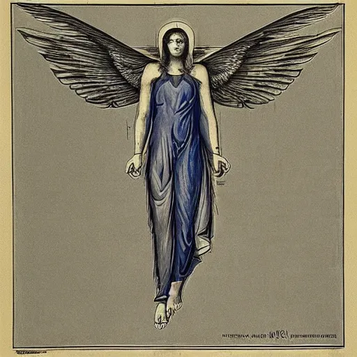 Image similar to a blueprint of a seraphim