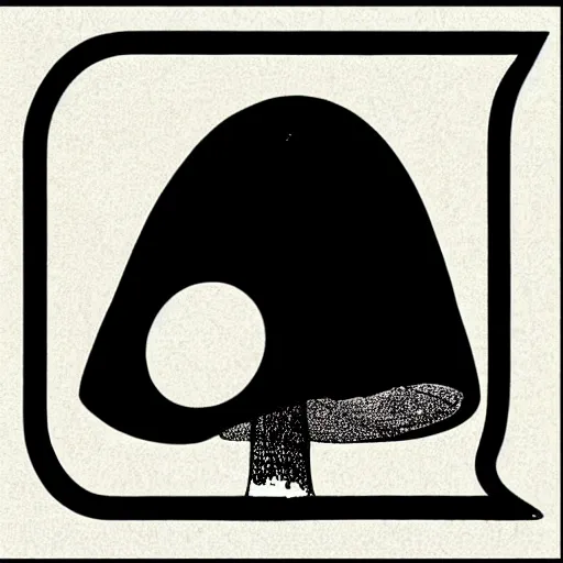 Image similar to Spencers Shroomery logo. Mushroom theme retro styling, circular design, by ivan chermayeff