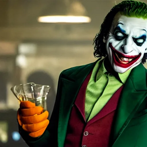 Image similar to film still of Aziz Ansari as joker in the new Joker movie