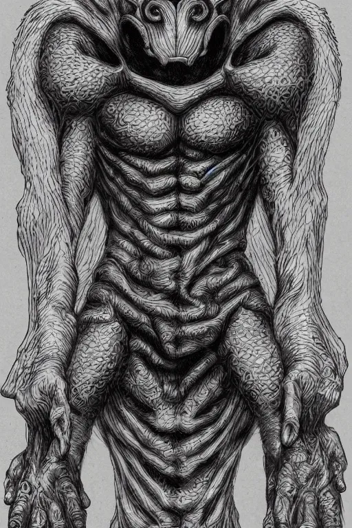 Image similar to mole human figure monster, symmetrical, highly detailed, digital art, sharp focus, trending on art station, kentaro miura manga art style