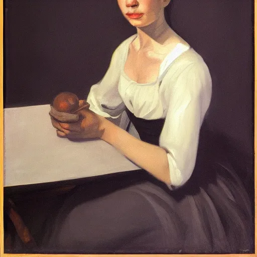 Image similar to a realistic witch in the 1 7 0 0 s portrait, by edward hopper, new artstation artist,