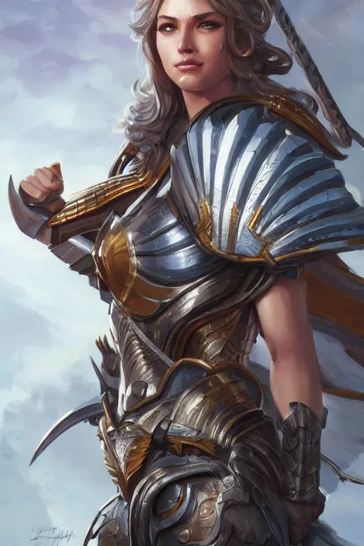 Image similar to amazon valkyrie athena, d & d, fantasy, portrait, highly detailed, headshot, digital painting, trending on artstation, concept art, sharp focus, illustration, art by artgerm and greg rutkowski and magali villeneuve