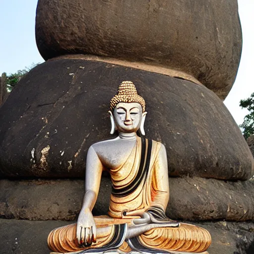Prompt: the buddha in a foot race